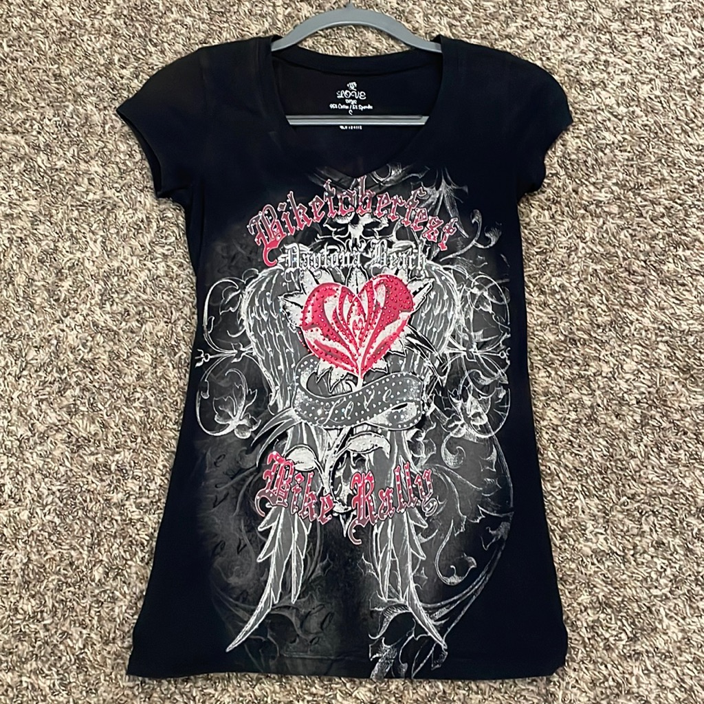 Womens Black Biketoberfest Daytona Beach Tshirt